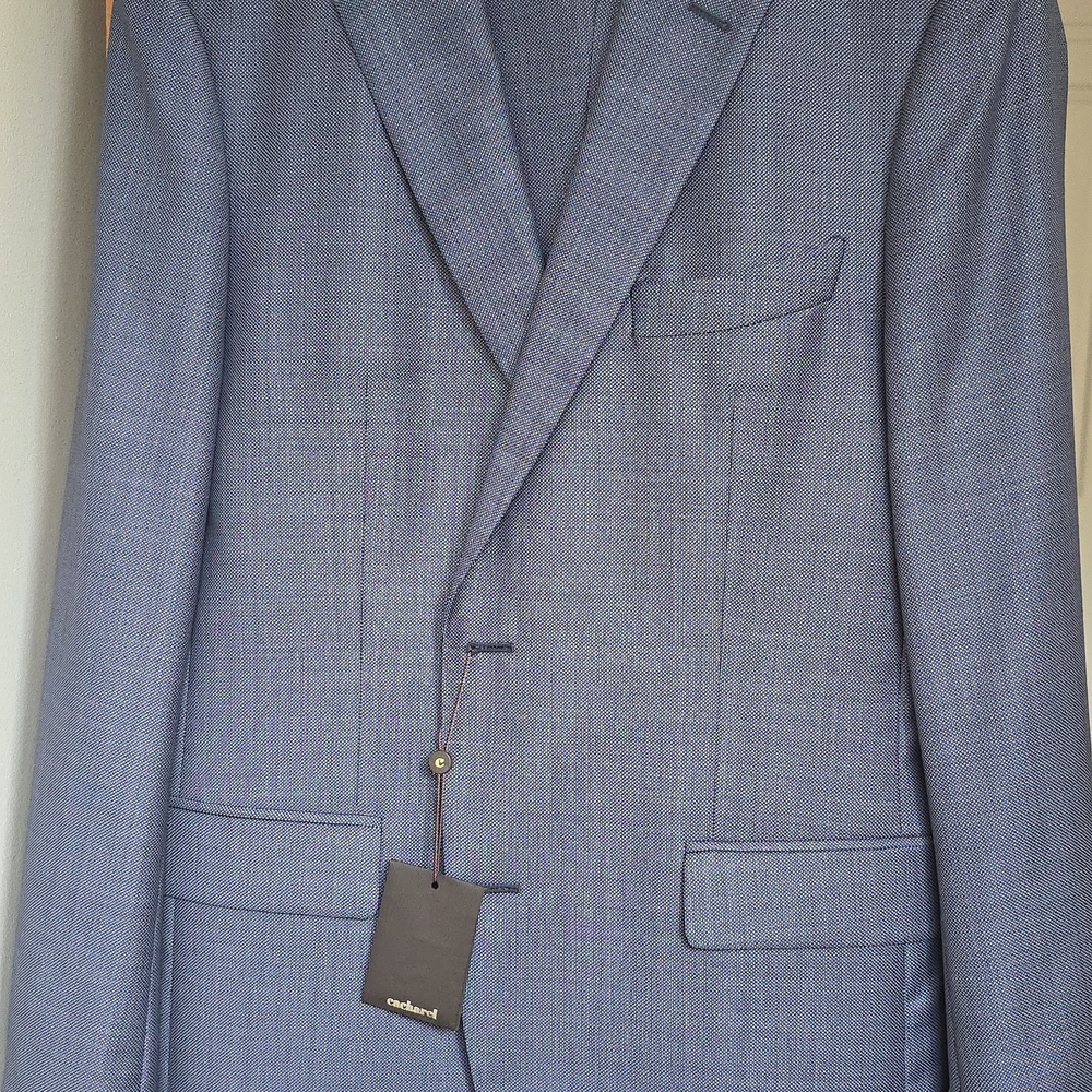 Cacharel Men’s Blue Micro Pattern Suit EU